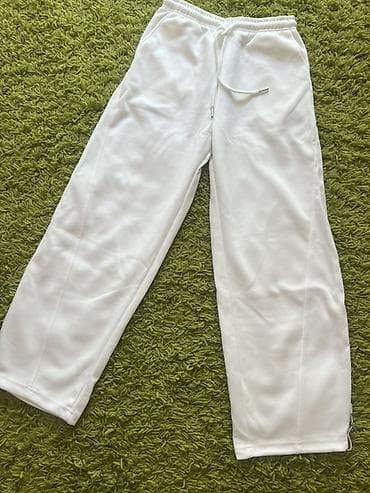 пиджак с капюшоном: Комплект одежды 1) Белые спортивные брюки - Прямой крой, свободная — 1