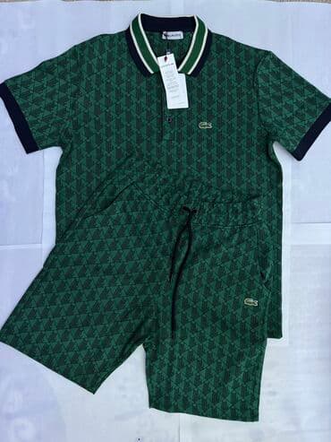 брендовые мужские спортивные костюмы из турции: Мужской спортивный костюм, S, M, L, Lacoste, Новый, цвет - Зеленый, Самовывоз — 2