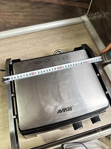 прижимной гриль: Электрический гриль-пресс AVinas AV-388 - Тип: контактный — 8