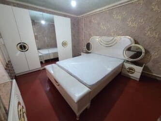 бу наборы ключей: Уктоочу бөлмө гарнитуру, Колдонулган, Эки кишилик керебет, Шкаф, Комод, Кыргызстан, ДСП, Акысыз жеткирүү, түсү - Саргыч боз — 1