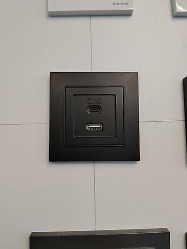 Настенная розеточная панель с зарядными портами USB. Характеристики