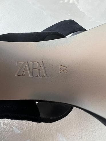 Сандалдар жана шлепкалар: Босоножкалар, 37, Zara, Колдонулган, түсү - Кара, Өзү алып кетүү — 6