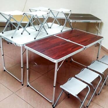 набор для отдыха на природе стол и стулья: Комплект садовой мебели, Металл — 4