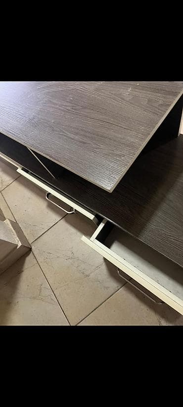 тумбочк: Тумба и подставка для телевизора, Напольная, ЛДСП, цвет - Коричневый — 3