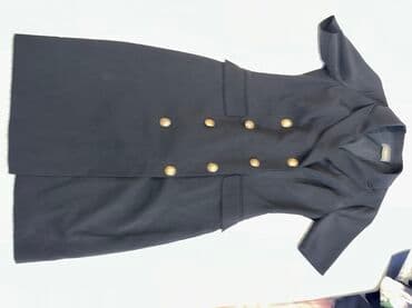 Прокат одежды: Элегантное черное платье-пиджак с короткими рукавами. Приталенный — 1