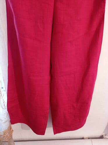 двойка брюки и кофта: Продаются новые широкие хб льняные штаны, Турция, размер 52 (красного — 4