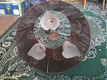 Люстралар: Продаю красивую 3х рожковую люстру, б/у. Люстра- абажур в рабочем — 6