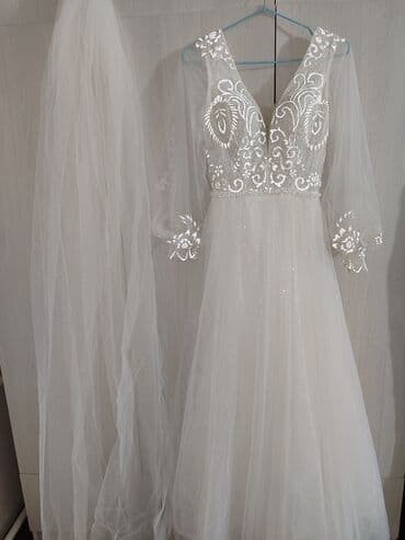 свадебные платья больших размеров: Свадебное/вечернее платье цвета айвори с фатой. В подарок идёт — 2