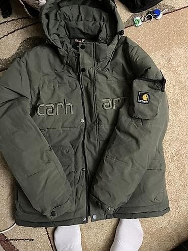 зимний комбинизон: Парка Carhartt, утеплённая, цвет хаки. - Тёплая зимняя модель с — 3