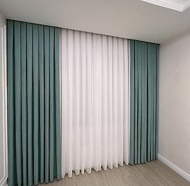 реставрация тошок: Двухслойные портьеры с тюлем для гостиной/спальни - Комплектация — 1