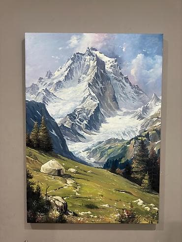 пейзажи картины: Картина маслом на холсте: горный пейзаж. размер 85/60 - Сюжет — 2