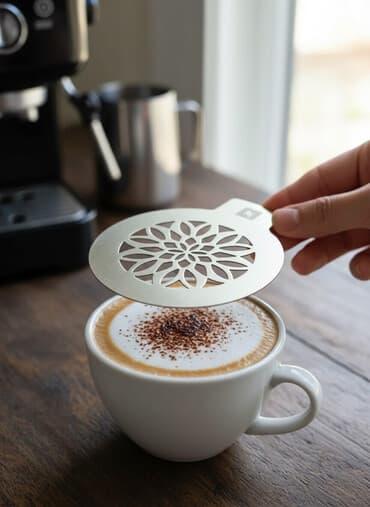 Трафарет для украшения кофе/десертов Nespresso. - Материал: металл