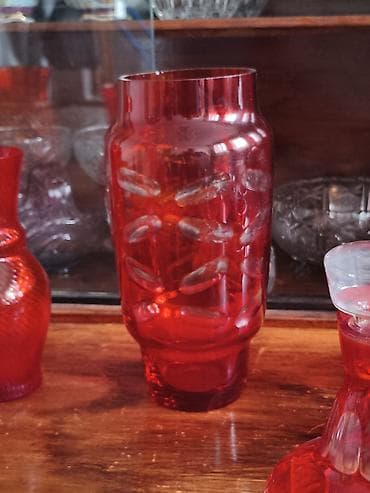 чай ичкен стол бу: Набор красного стекла (богемский стиль) для сервировки и напитков — 6