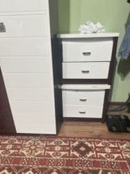 шкаф офисный стол: Спальный гарнитур, Б/у, Шкаф, Другая страна производитель, МДФ, Самовывоз, цвет - Белый — 12