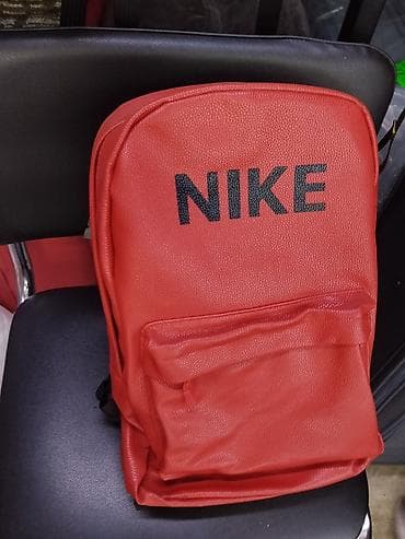 nike plus: Рюкзак городской, красный - Материал: плотный кожзам с фактурой. - — 1