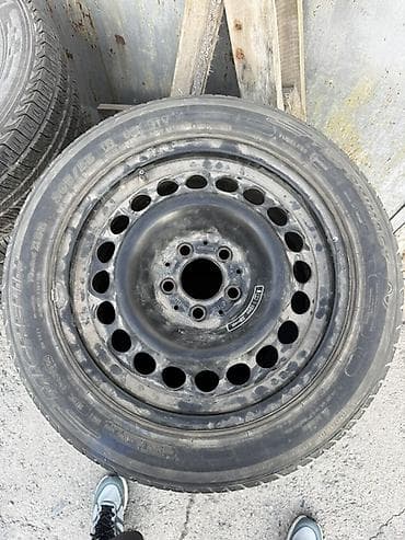 rf1 rf2: Колеса в сборе 205 / 55 / R 16, Лето, Б/у, Запаска, Легковые, Железные, отверстий - 5 — 1