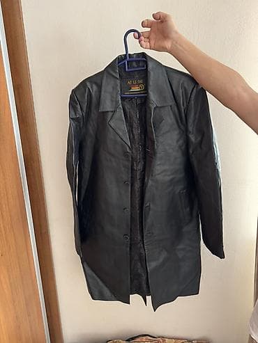 Айымдардын кийими: Мужская кожаная куртка/пальто AO LI SHI, черный цвет. - Материал — 1