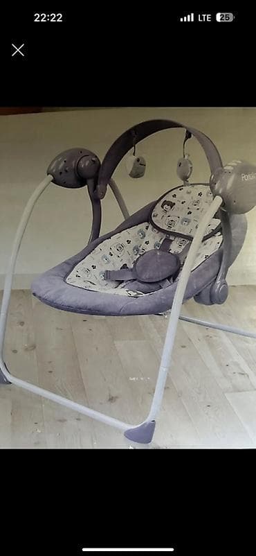 сумка люлька: Детский шезлонг, Электронная, Другой материал, цвет - Серый — 1