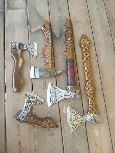Другие инструменты: Ручные топоры с резьбой и гравировкой в скандинавском стиле - Кованыe — 1