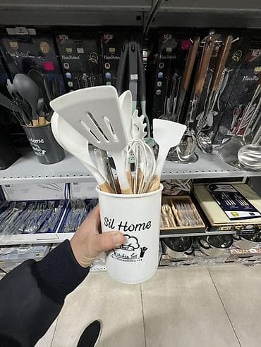 набор поварежек: Набор из 12 предметов🔥 Набор кухонных принадлежностей в подставке Sil — 3