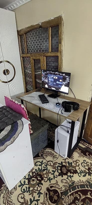 монтор: Компьютер, ядер - 6, ОЗУ 16 ГБ, Игровой, Б/у, AMD Ryzen 5, HDD + SSD — 1