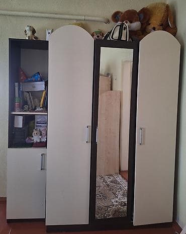 Мебель: Шкаф-стенка с зеркалом и открытыми полками - Конфигурация — 1