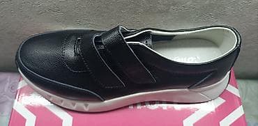 высокие слипоны женские: Женские кроссовки-слипоны на липучках. Размер 38. - Верх: черный — 4