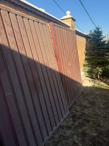 ворота дарбаза: Двухстворчатые распашные ворота из профнастила - Конструкция — 3