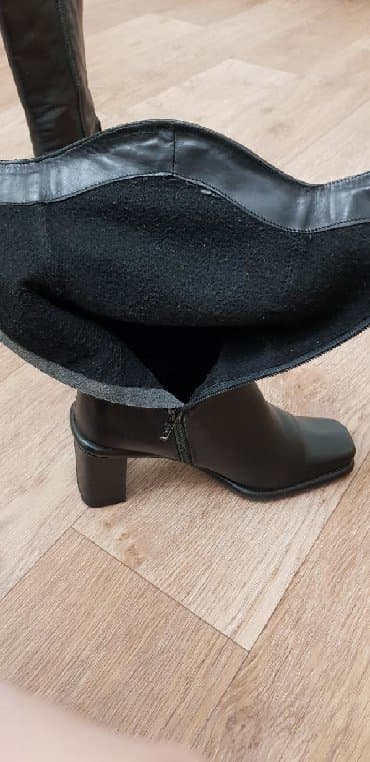 женские зимние сапоги из натуральной кожи и меха: Продаю б/у кожаные демисезонные сапожки женские (италия). В отличном — 5