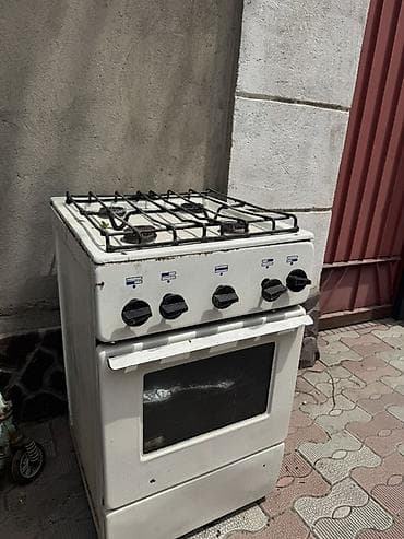 плита печь: Газовая, Механическое, Напольная, Б/у — 1