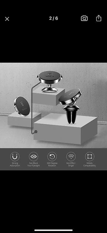 Инструменты для авто: Магнитный держатель для телефона BASEUS, премиум качество, новая — 1
