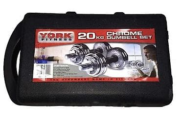 лямки для рук: Хромированные разборные гантели YORK Fitness — комплект 20 кг (2×10 — 3