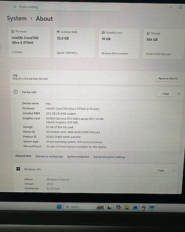strix: Игровой, Новый, Intel Core Ultra 9 — 8