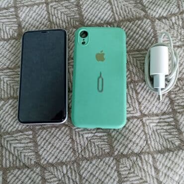 iphone x10: IPhone Xr, Б/у, 128 ГБ, White Titanium, Зарядное устройство, Защитное стекло, Чехол, 100 % — 1