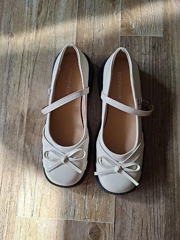 Балетки/туфли Mary Jane - Цвет: молочный (айвори) с чёрной подошвой — 1