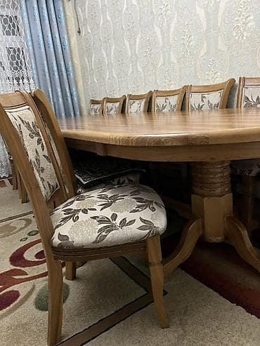 dinner table: Стол и стул для зала, цвет - Коричневый — 2