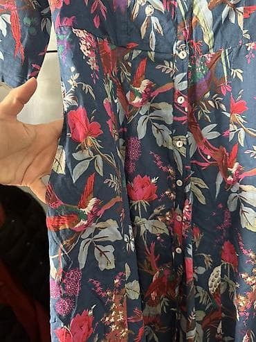 Айымдардын кийими: Платье BIBA с принтом птиц и цветов - Бренд: BIBA (ярлык на фото) - — 7