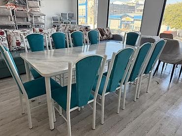 penny board: Кухонный стол и стул, цвет - Белый — 1