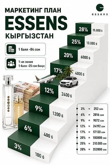 ESSENS Кыргызстан — маркетинговый план и продукция Что предлагается
