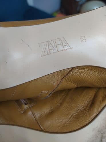 zara обувь: Продаю сапожки,, ZARA,, Деми,кожа, размер 37 -38,удобный каблук — 9