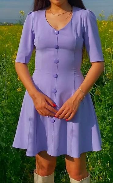 Повседневное платье, Осень-весна, Короткая модель, M