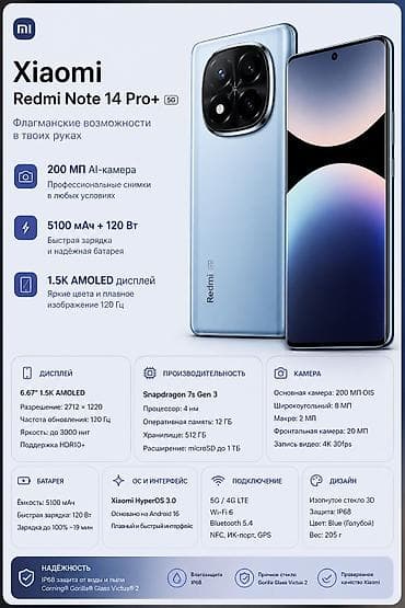 iphone 5s 32gb: Redmi, Redmi Note 14 Pro Plus, 512 ГБ, цвет - Серебристый — 1