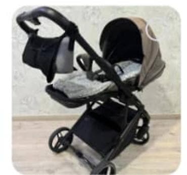 коляски с перекидной ручкой: Коляска, Другой бренд, цвет - Коричневый, Б/у, Самовывоз — 1