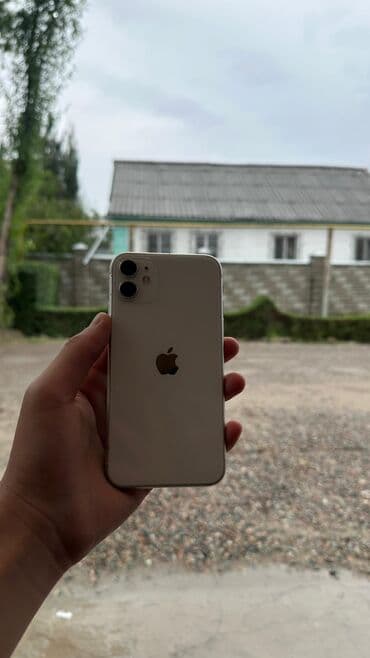 телефон 11 айфон: IPhone 11, Колдонулган, 128 ГБ, Ак, Каптама, 73 % — 1