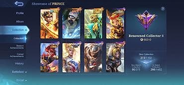 Аккаунт Mobile Legends: Bang Bang с крупной коллекцией скинов и