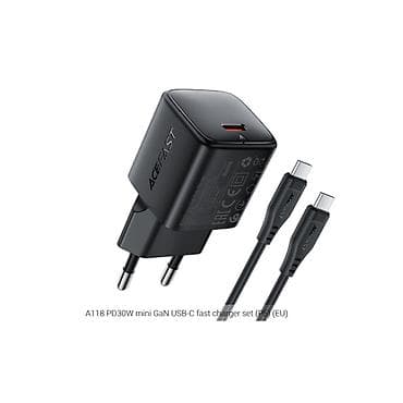 ac adapter: Сетевой зарядный комплект ACEFAST A118 mini GaN, 30 Вт - Быстрая — 1