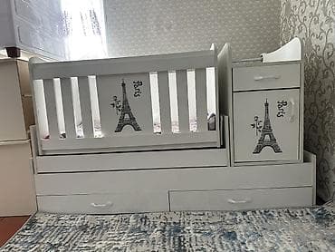 пена: Детский комплект «Paris»: кроватка-трансформер + шкаф - Цвет: белый — 2