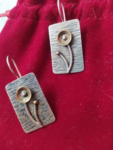 свадебное платье для высокой невесты: Серебряные серьги, Проба 925, Женские, Новый — 4