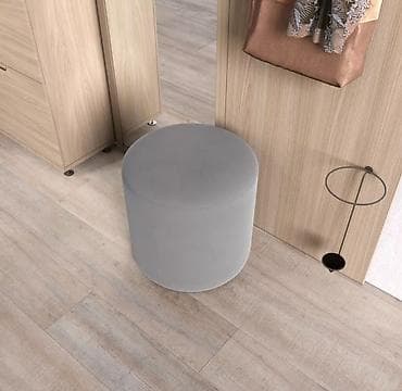 Пуфики: Пуф цилиндрической формы в насыщенном фиолетовом цвете. - Компактный — 2