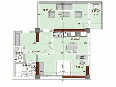 Квартиры: 2 комнаты, 73 м², Элитка, 9 этаж, Готовая ПСО (под самоотделку) — 2